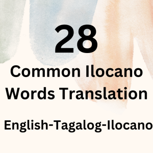 Ilocano Common Words